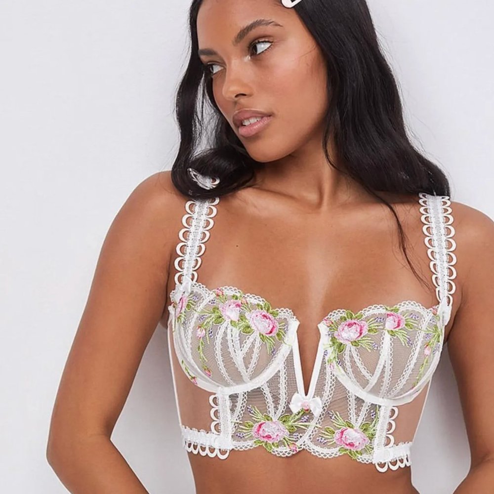 NWT 🌹 FLL Trellis Rose Bustier, Size XS, For Love & Lemons